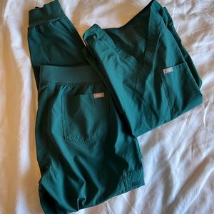 Figs Caribbean Blue Fionlite Scrub Set Size M